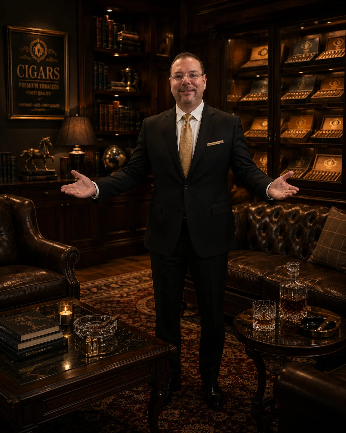 Alexander Martinez, founder of Unicorn Smokes, in his cigar lounge
