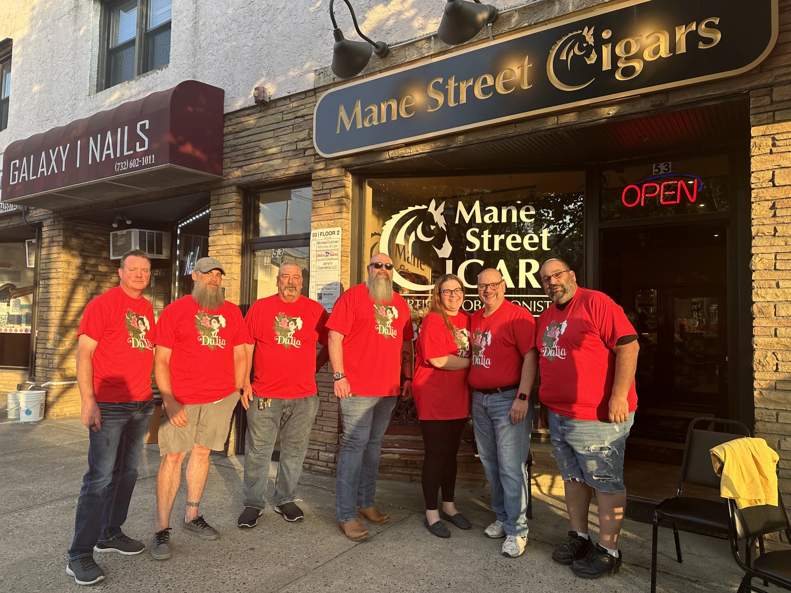 The Unicorn Smokes and Exile Cigars team outside Mane Street Cigars in Woodbridge, New Jersey